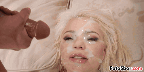 Порно гиф Залитое спермой лицо блондинки смотреть бесплатно